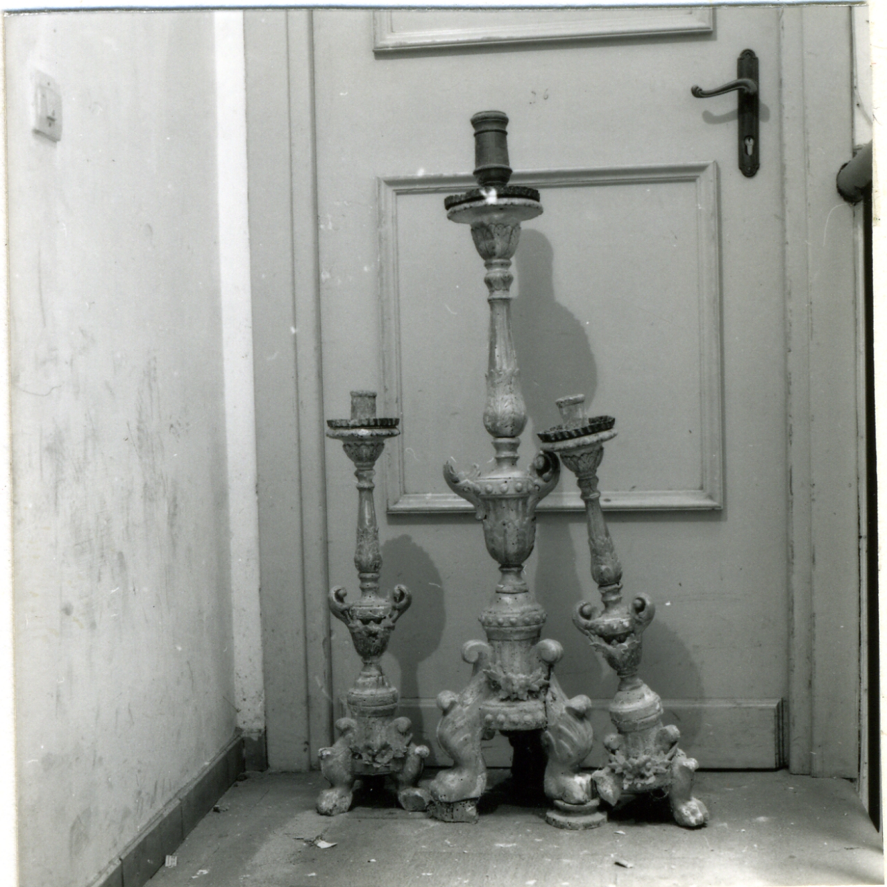 CANDELABRO D'ALTARE - manifattura napoletana (Prima metà sec. XIX)