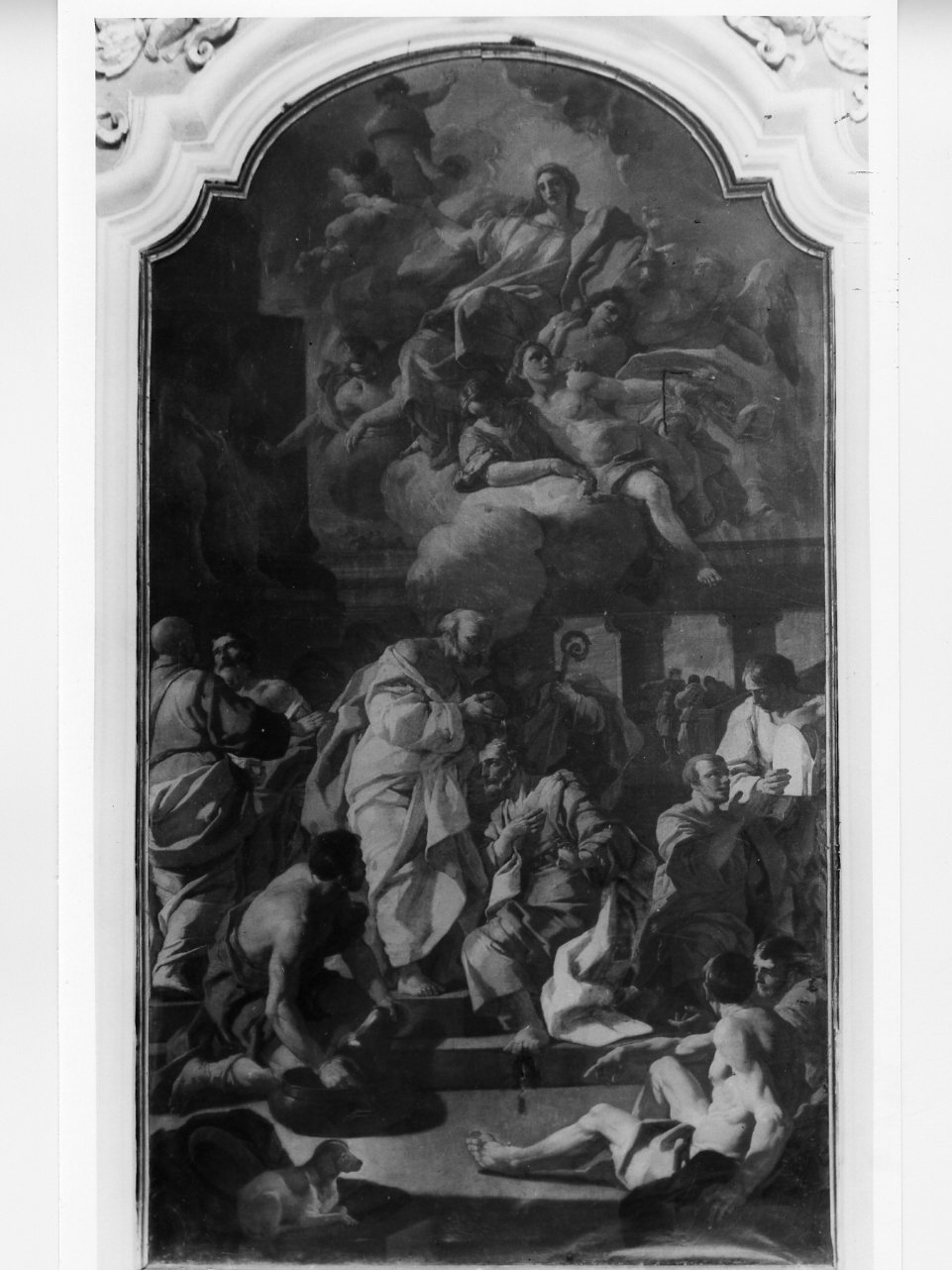 Cristo battezza Sant'Aspreno (dipinto) di Mondo Domenico (sec. XVIII)