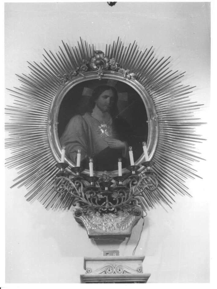 SACRO CUORE DI GESU' (DIPINTO) - AMBITO NAPOLETANO (Seconda metà sec. XIX)