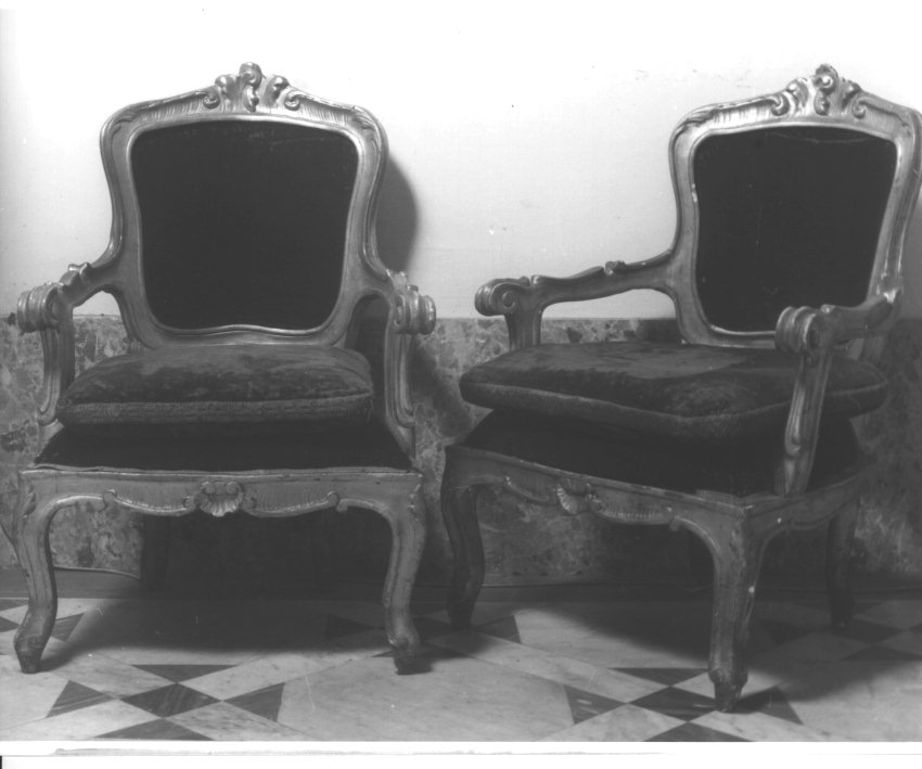 POLTRONA DA CERIMONIA, SERIE - manifattura napoletana (Prima metà sec. XIX)