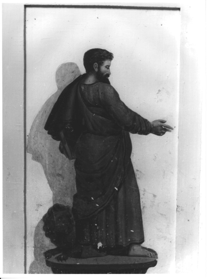 SAN MARCO EVANGELISTA (ANTA DI ARMADIO A MURO, ELEMENTO D'INSIEME) - AMBITO NAPOLETANO (Metà sec. XIX)