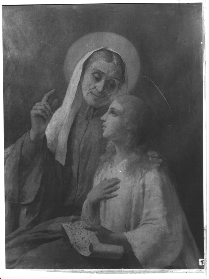 SANT'ANNA CON LA VERGINE BAMBINA (DIPINTO) - AMBITO NAPOLETANO (Seconda metà sec. XIX)