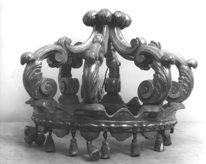 CORONA DI TRONETTO PER ESPOSIZIONE EUCARISTICA, ELEMENTO D'INSIEME - manifattura napoletana (Metà sec. XIX)