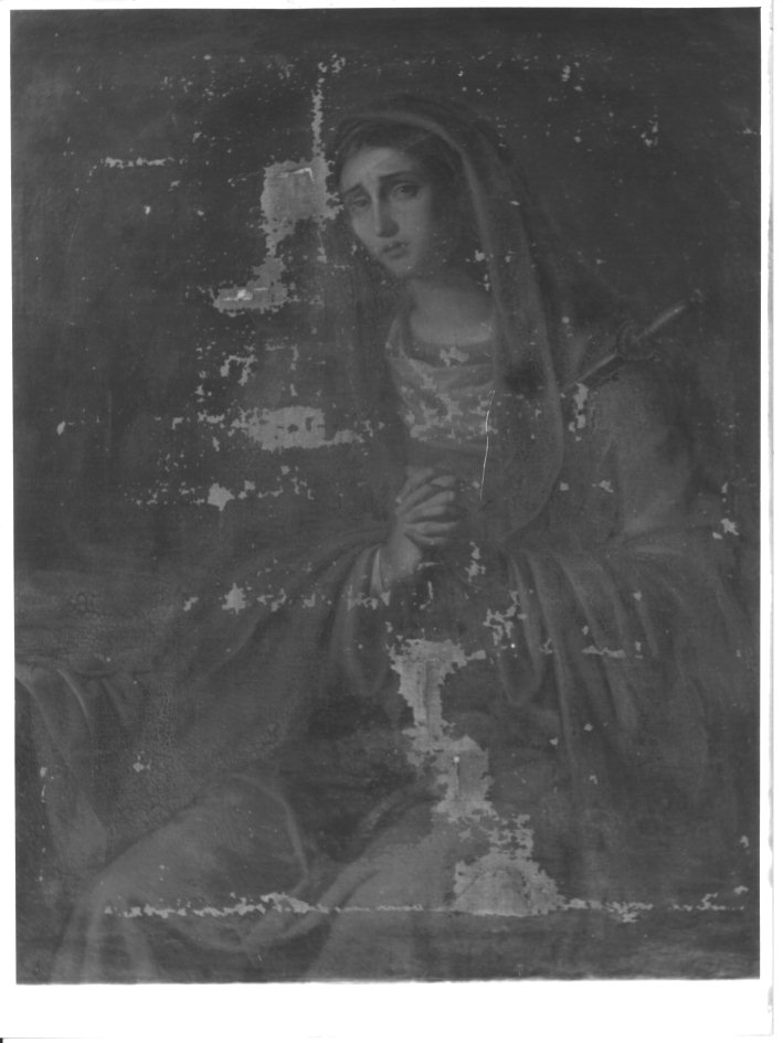 MADONNA ADDOLORATA (DIPINTO) - AMBITO NAPOLETANO (Prima metà sec. XIX)