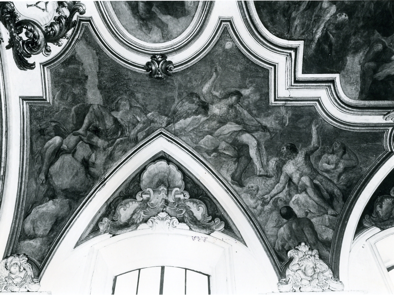 angelo della resurrezione/ anime purganti (dipinto) di Giordano Luca, Simonelli Giuseppe (inizio sec. XVIII)