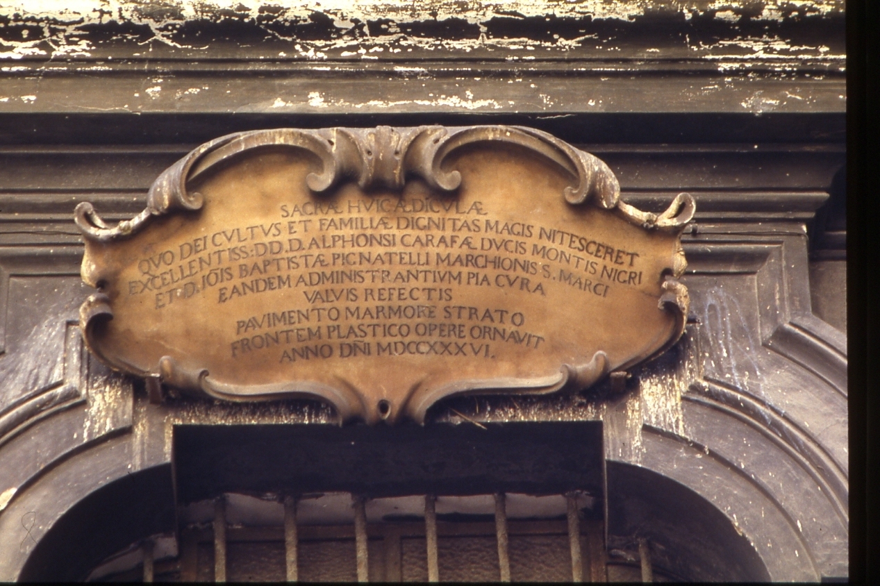 targa - bottega napoletana (sec. XVIII)