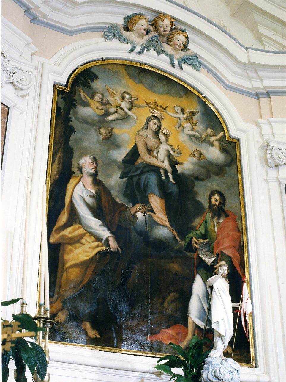 Madonna con Bambino e Santi (dipinto) di Hendricksz Dirk detto Teodoro d'Errico (attribuito) (ultimo quarto sec. XVI)