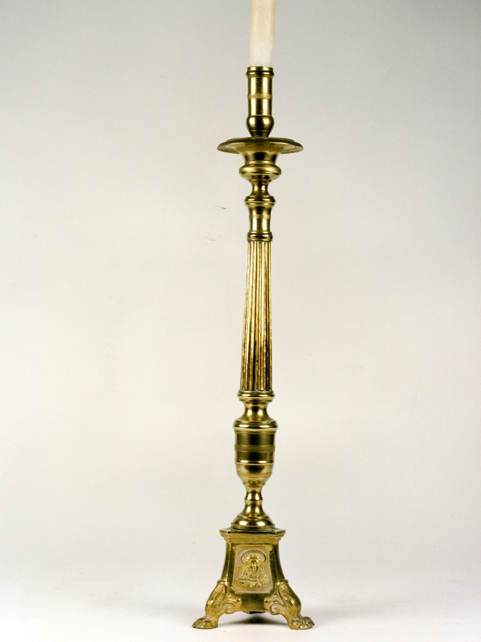 candeliere d'altare, serie - bottega campana (fine sec. XIX)