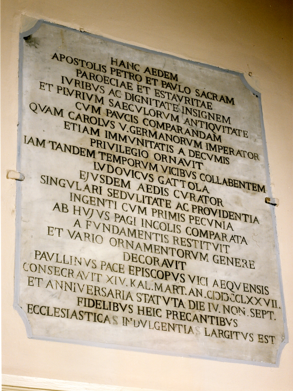 lapide celebrativa - bottega napoletana (sec. XVIII)