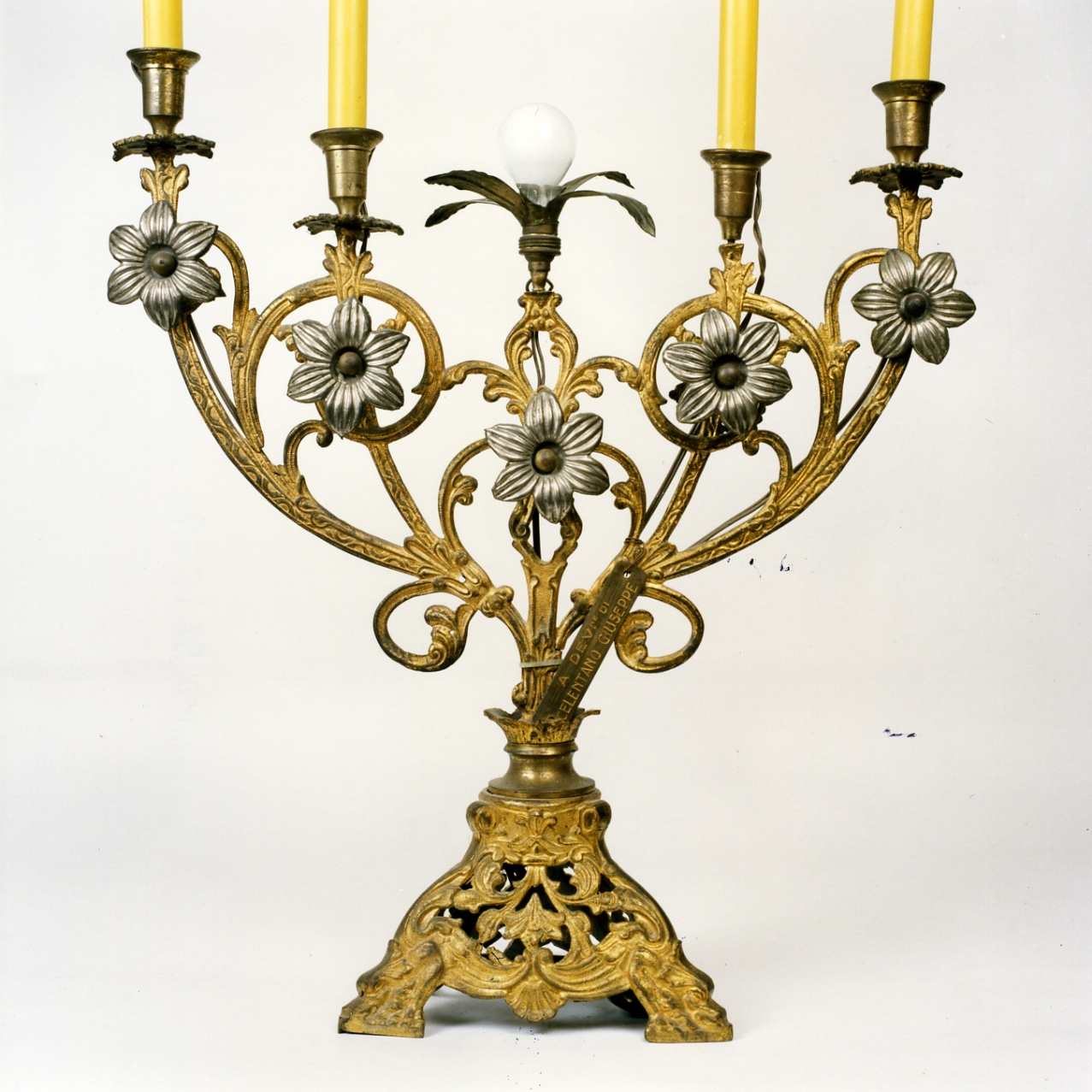 candeliere d'altare - bottega campana (inizio sec. XX)