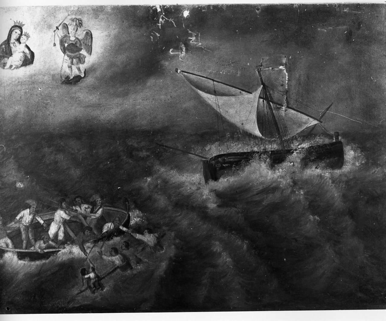 miracolo di San Michele Arcangelo e della Madonna del Carmine (ex voto) - ambito napoletano (metà sec. XIX)