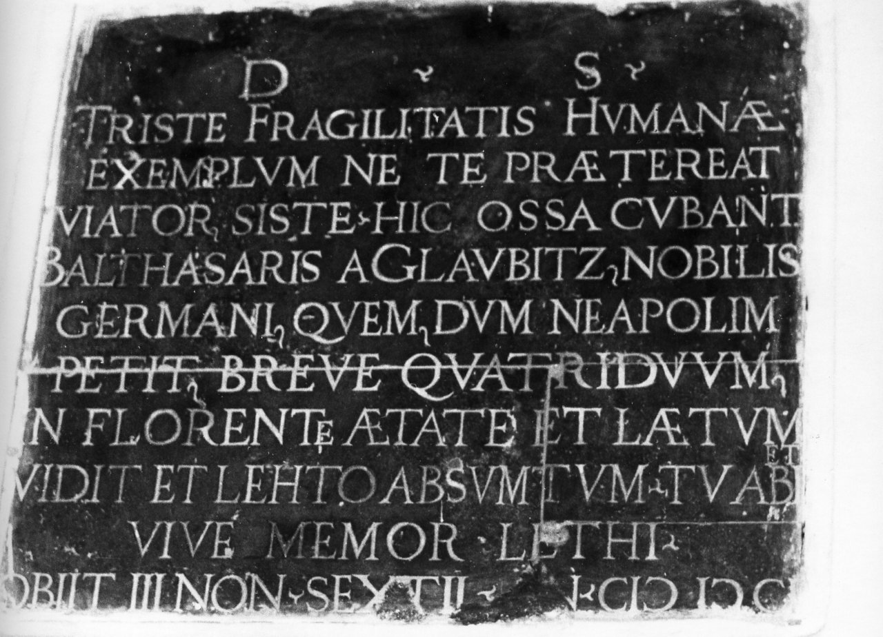 lapide commemorativa - bottega napoletana (sec. XVII)