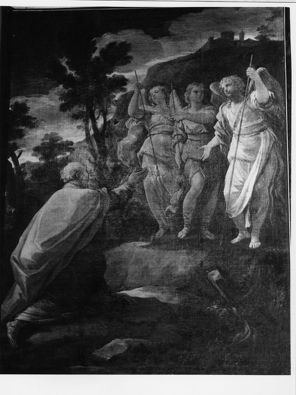 Abramo e i tre angeli (dipinto) di Russo Nicolò (sec. XVII)