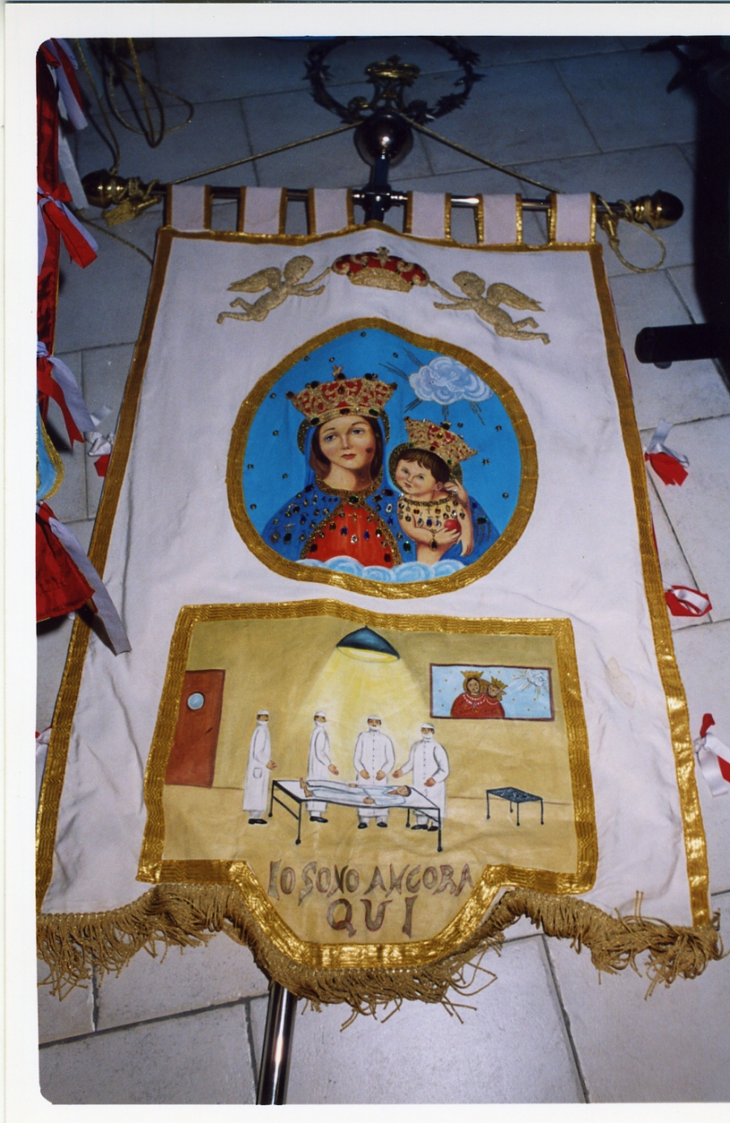 Madonna con Bambino (stendardo) - manifattura campana (fine sec. XX)