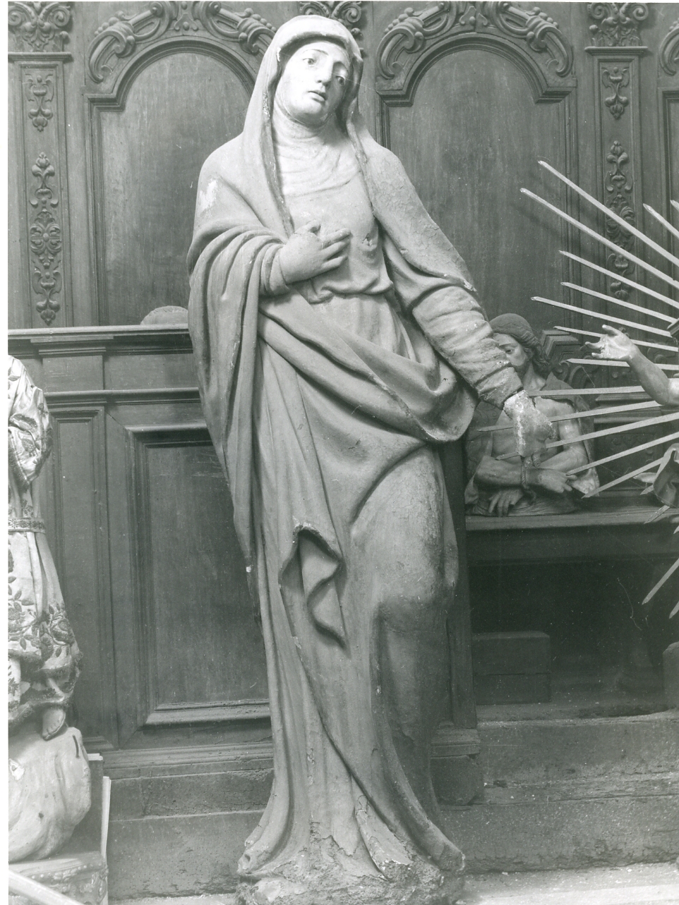 MADONNA ADDOLORATA (SCULTURA) - AMBITO NAPOLETANO (FINE Sec. XVI)