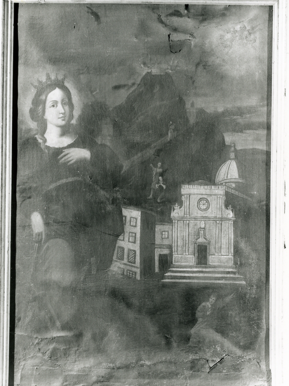 SANTA CATERINA D'ALESSANDRIA (DIPINTO) - AMBITO NAPOLETANO (Prima metà sec. XVIII)