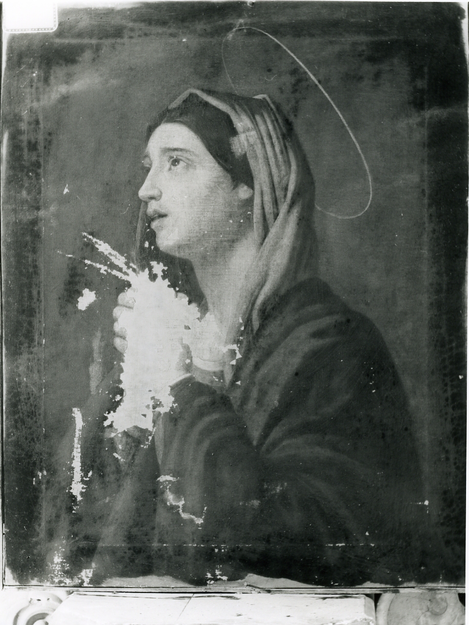 MADONNA ADDOLORATA (DIPINTO) - AMBITO NAPOLETANO (Metà sec. XIX)