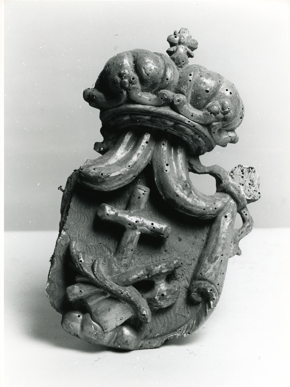 SANTO (EMBLEMA DI CONFRATERNITA, FRAMMENTO) - manifattura napoletana (Seconda metà sec. XIX)