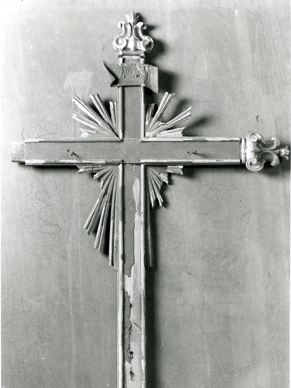 CROCIFISSO PROCESSIONALE, FRAMMENTO - manifattura campana (Metà sec. XIX)