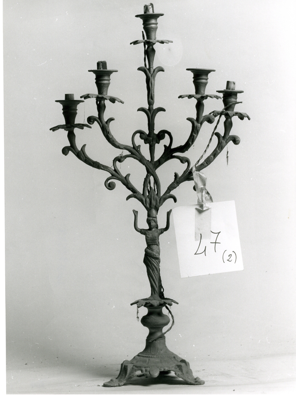 candeliere d'altare, serie - bottega napoletana (inizio sec. XX)