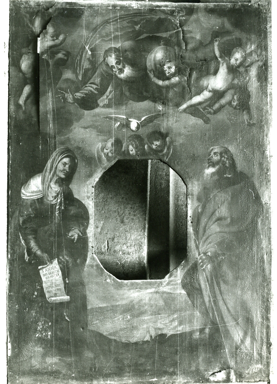 Sant'Anna e San Gioacchino intercedono presso Dio Padre (dipinto) di Marullo Giuseppe (seconda metà sec. XVII)