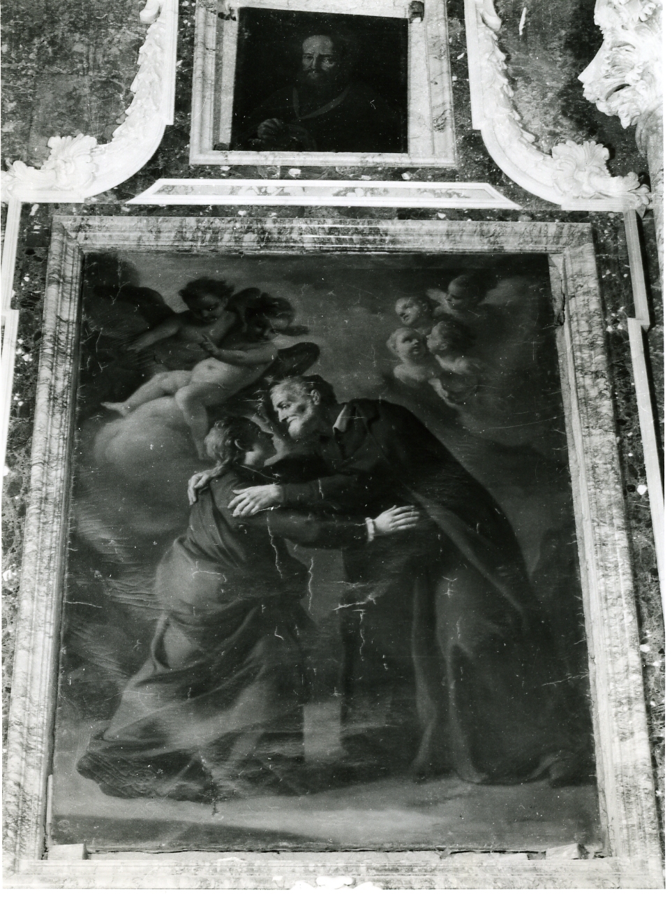 San Francesco di Sales incontra San Filippo Neri giovinetto (dipinto) di De Mura Francesco (seconda metà sec. XVIII)