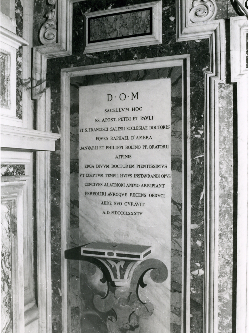 lapide commemorativa - bottega napoletana (sec. XIX)