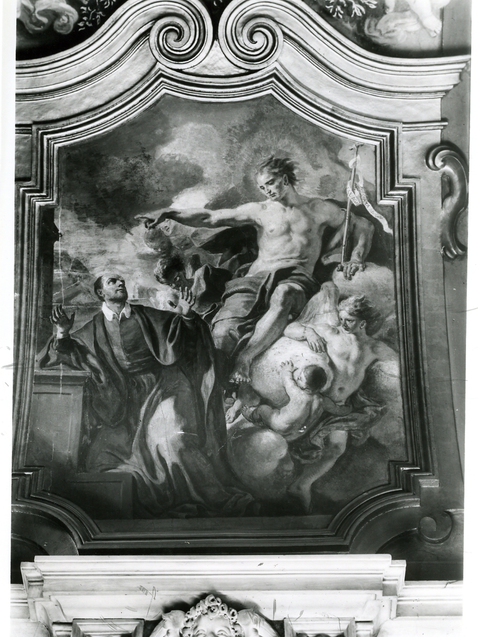 apparizione di Cristo risorto a San Filippo Neri (dipinto, elemento d'insieme) di Solimena Francesco detto Abate Ciccio (sec. XVIII)