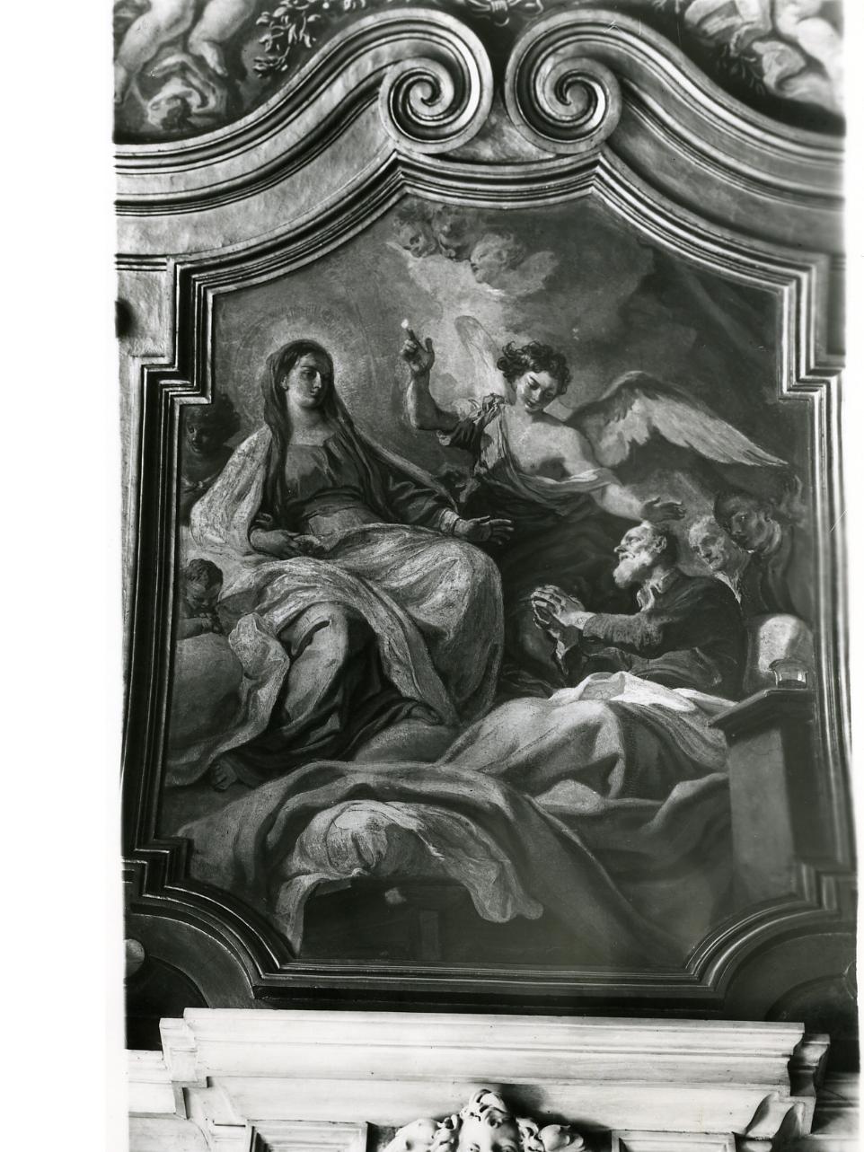 San Filippo Neri ha la visione della Madonna con Bambino (dipinto, elemento d'insieme) di Solimena Francesco detto Abate Ciccio (sec. XVIII)