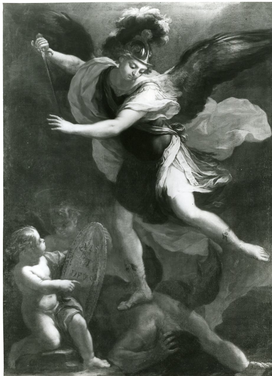 San Michele Arcangelo combatte Satana (dipinto) di Del Po Giacomo (sec. XVII)