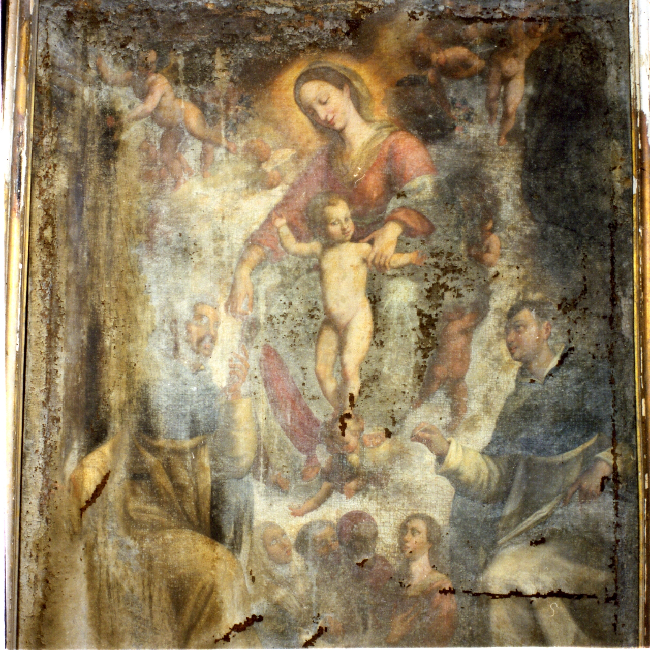 Madonna con Bambino e Santi (dipinto) di Santafede Fabrizio (bottega) (inizio sec. XVIII)