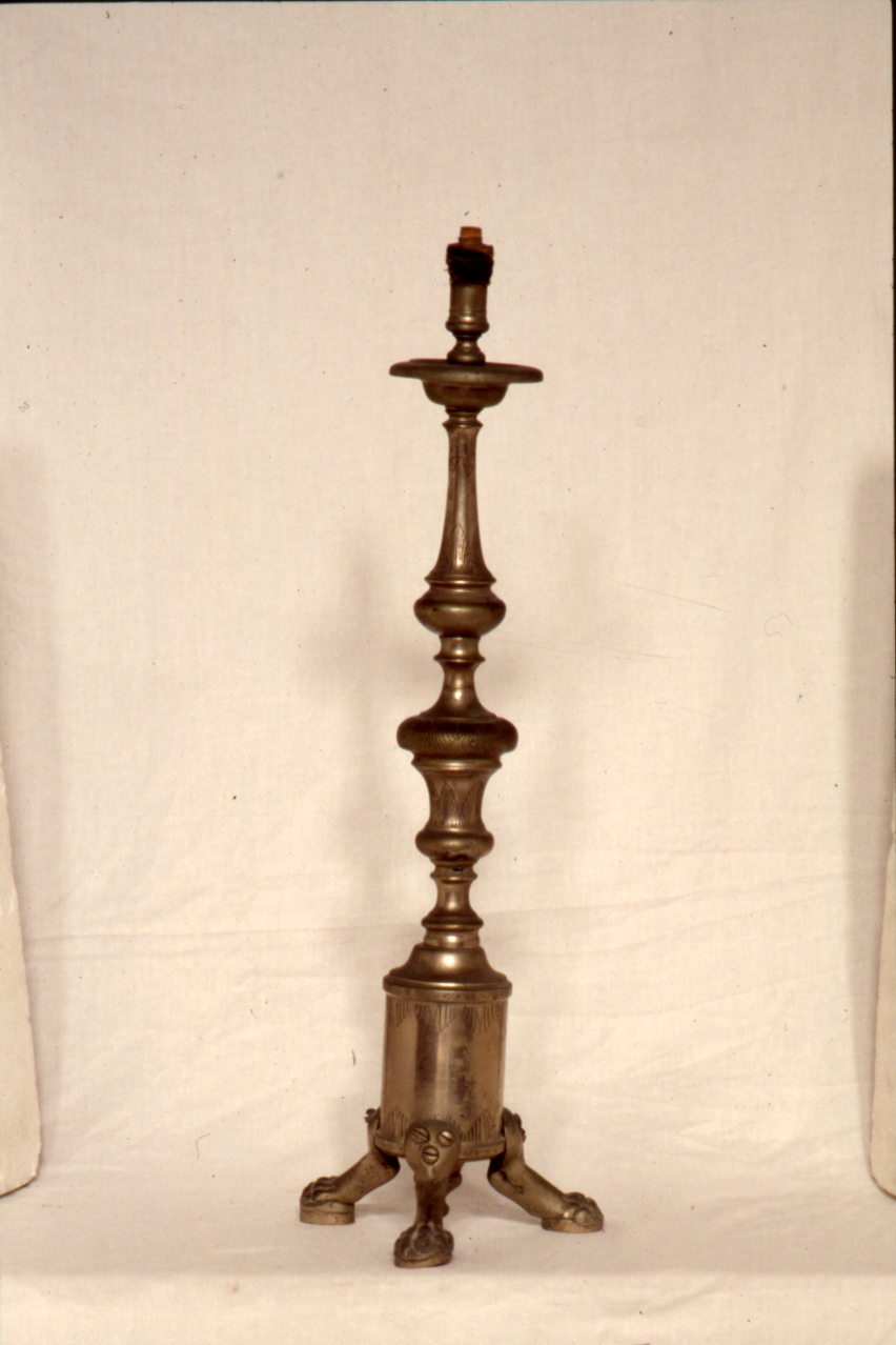 candeliere d'altare, serie - bottega napoletana (inizio sec. XIX)