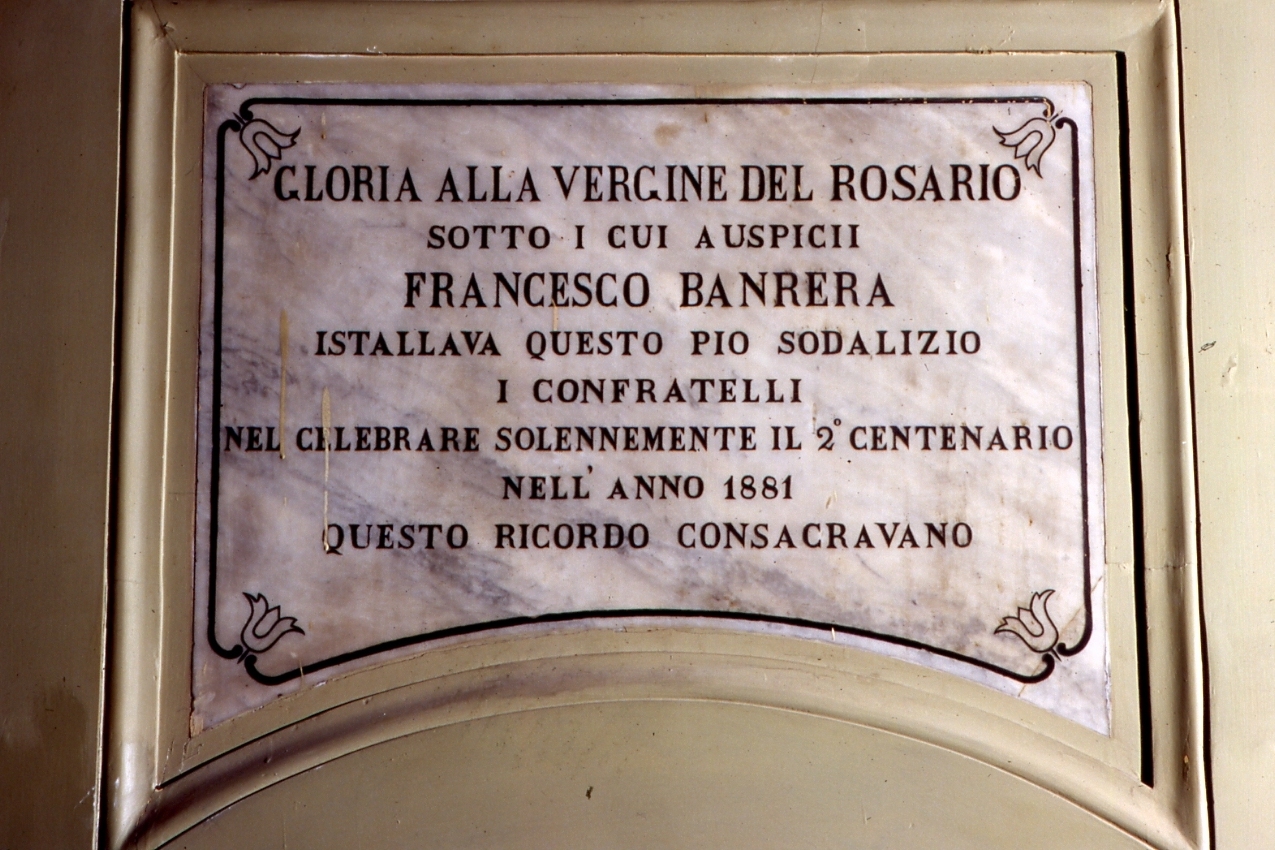 lapide celebrativa - bottega napoletana (sec. XIX)