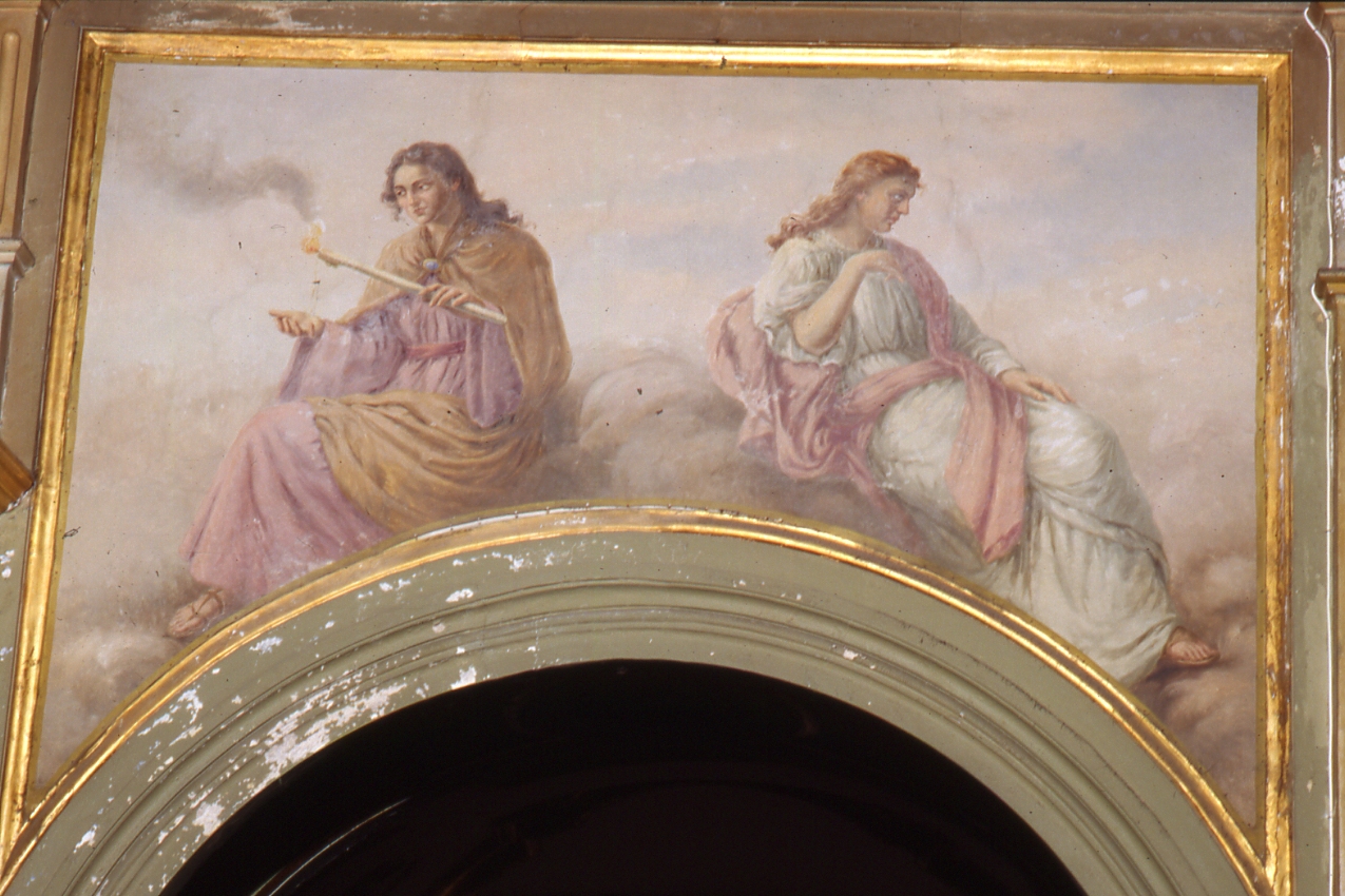 figure allegoriche femminili (dipinto, elemento d'insieme) - ambito napoletano (sec. XX)