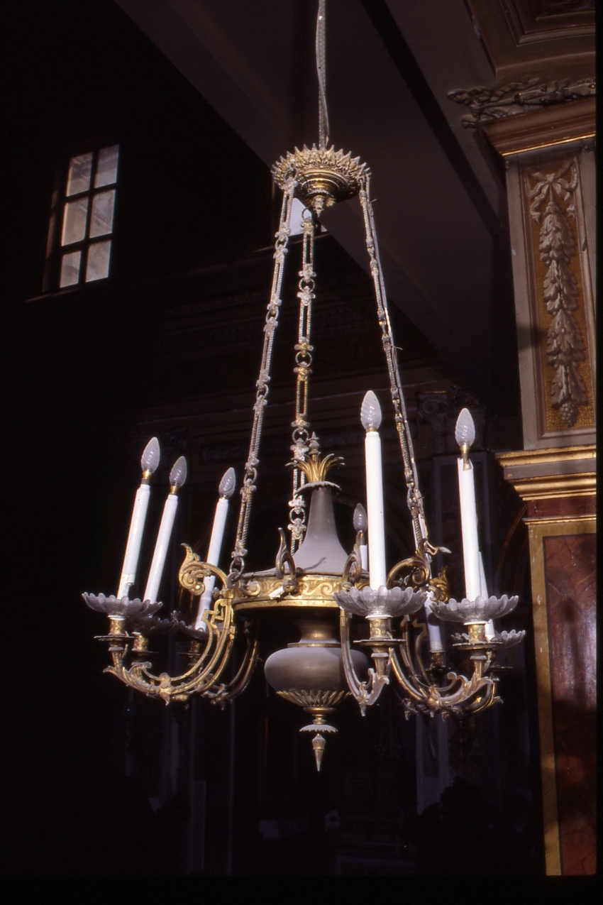 lampada pensile, serie - bottega napoletana (prima metà sec. XIX)