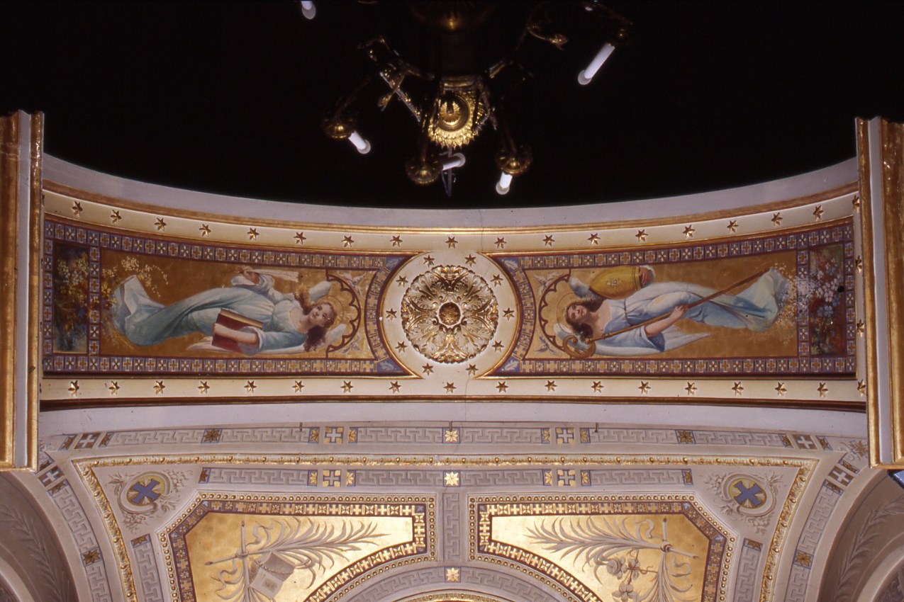 angeli (decorazione plastico-pittorica, elemento d'insieme) - bottega napoletana (seconda metà sec. XIX)