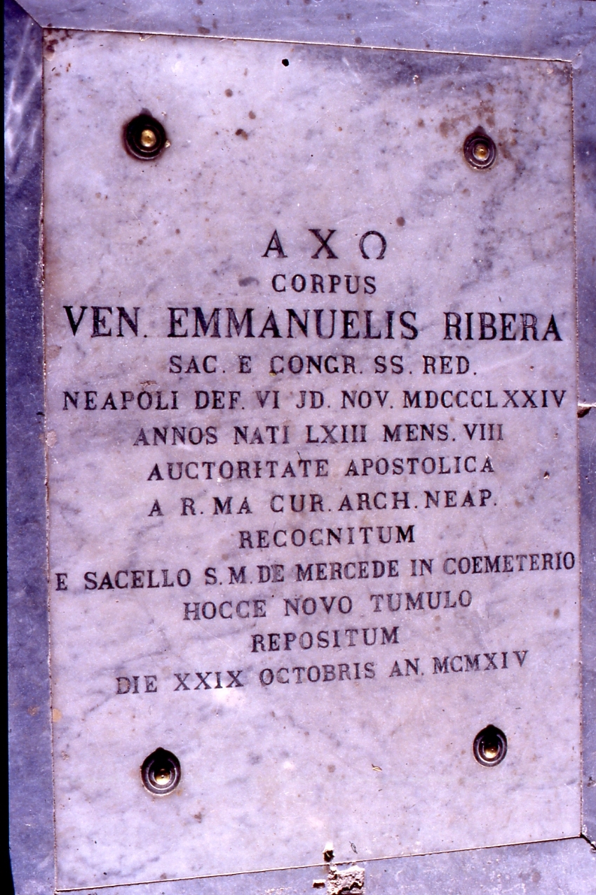 lapide tombale - bottega napoletana (sec. XX)