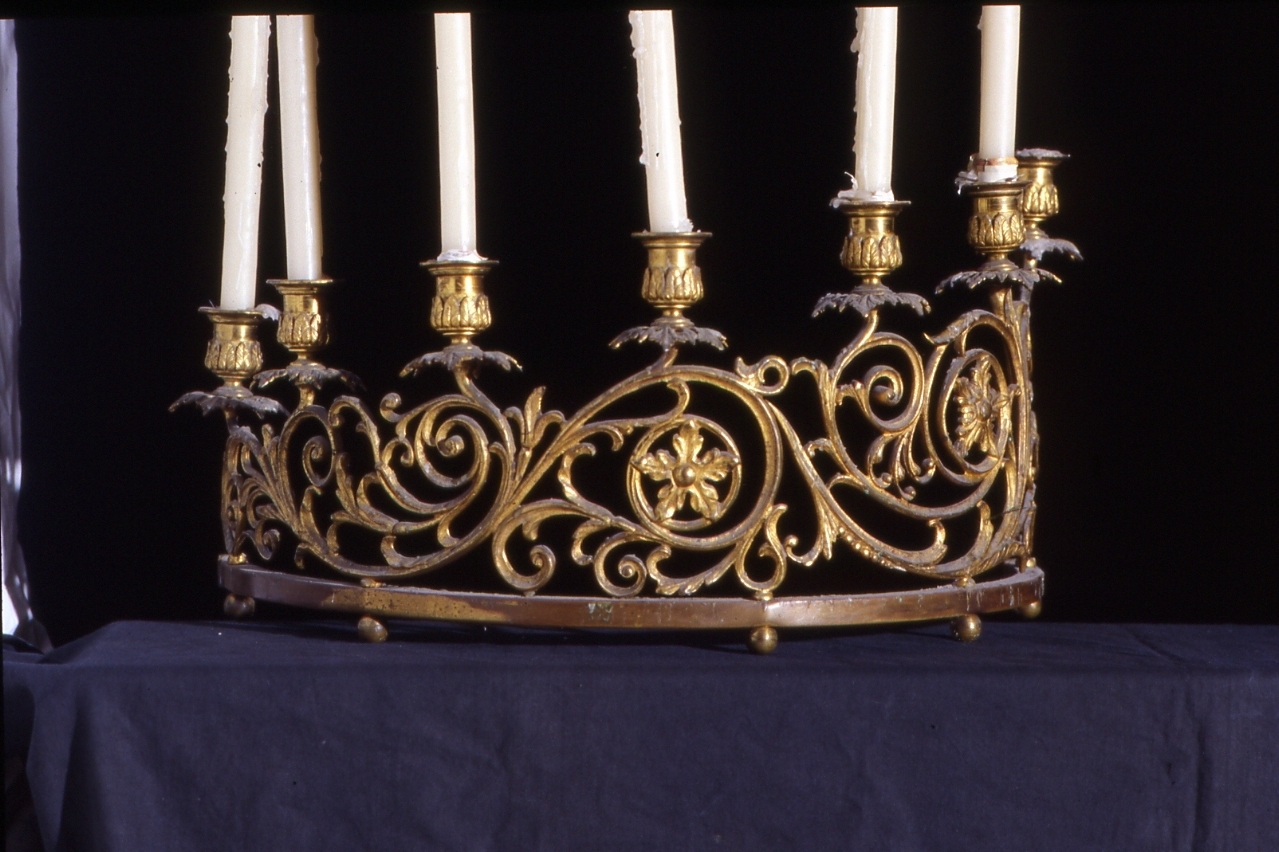 candelabro, serie - bottega napoletana (seconda metà sec. XIX)