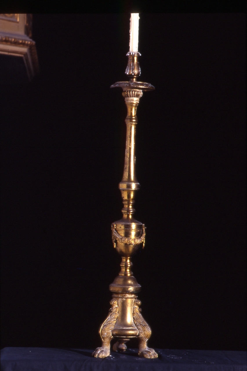 candelabro, serie - bottega napoletana (inizio sec. XX)