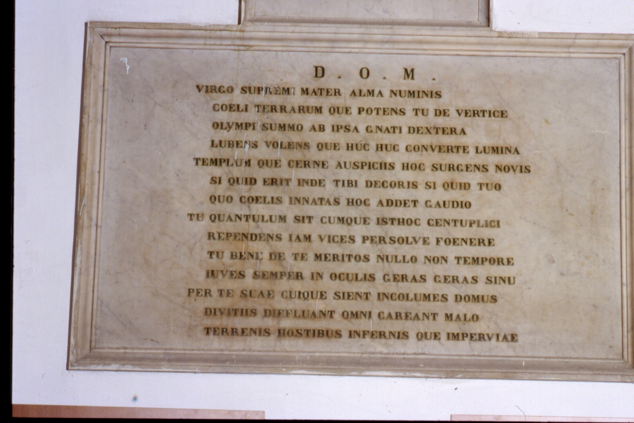 lapide celebrativa - bottega napoletana (sec. XX)