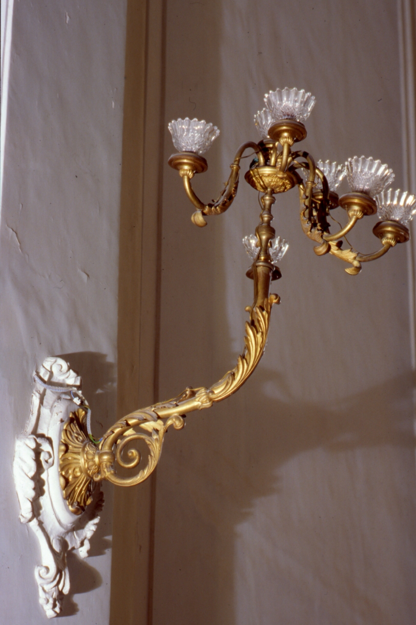 candeliere da parete, serie - bottega napoletana (seconda metà sec. XIX)