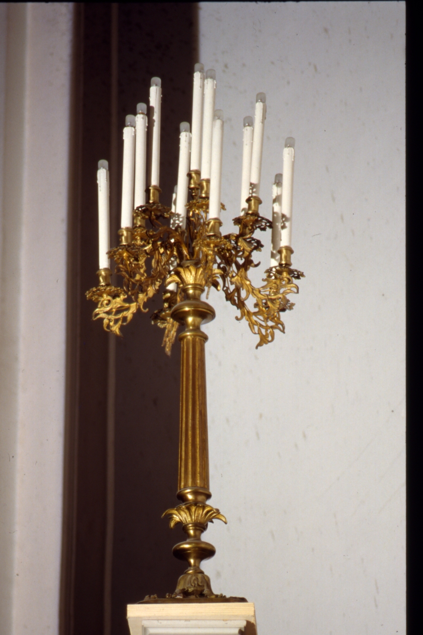 candeliere d'altare, serie - bottega napoletana (seconda metà sec. XIX)