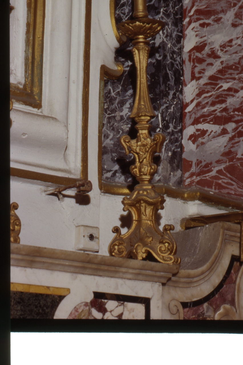 candeliere d'altare, serie - bottega napoletana (seconda metà sec. XIX)