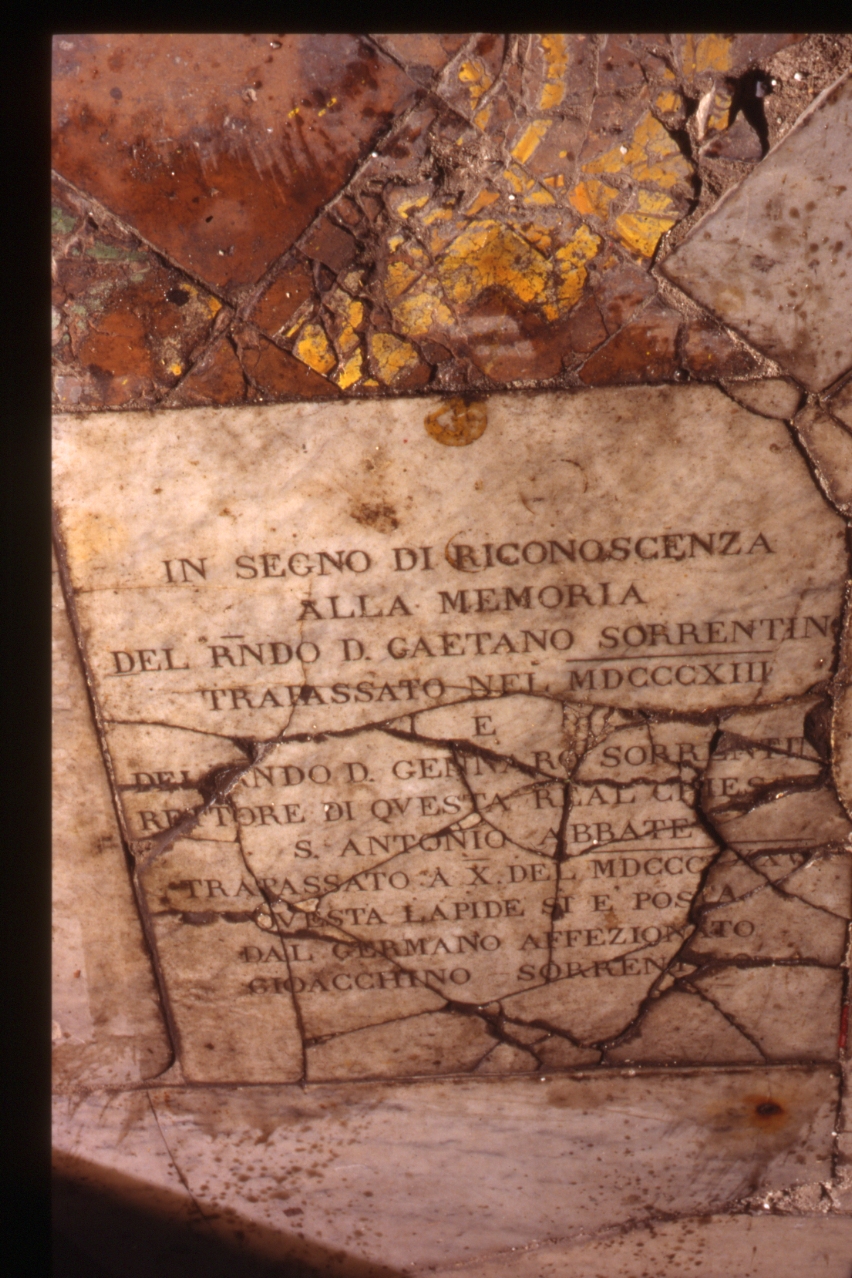 lapide celebrativa - bottega napoletana (sec. XIX)