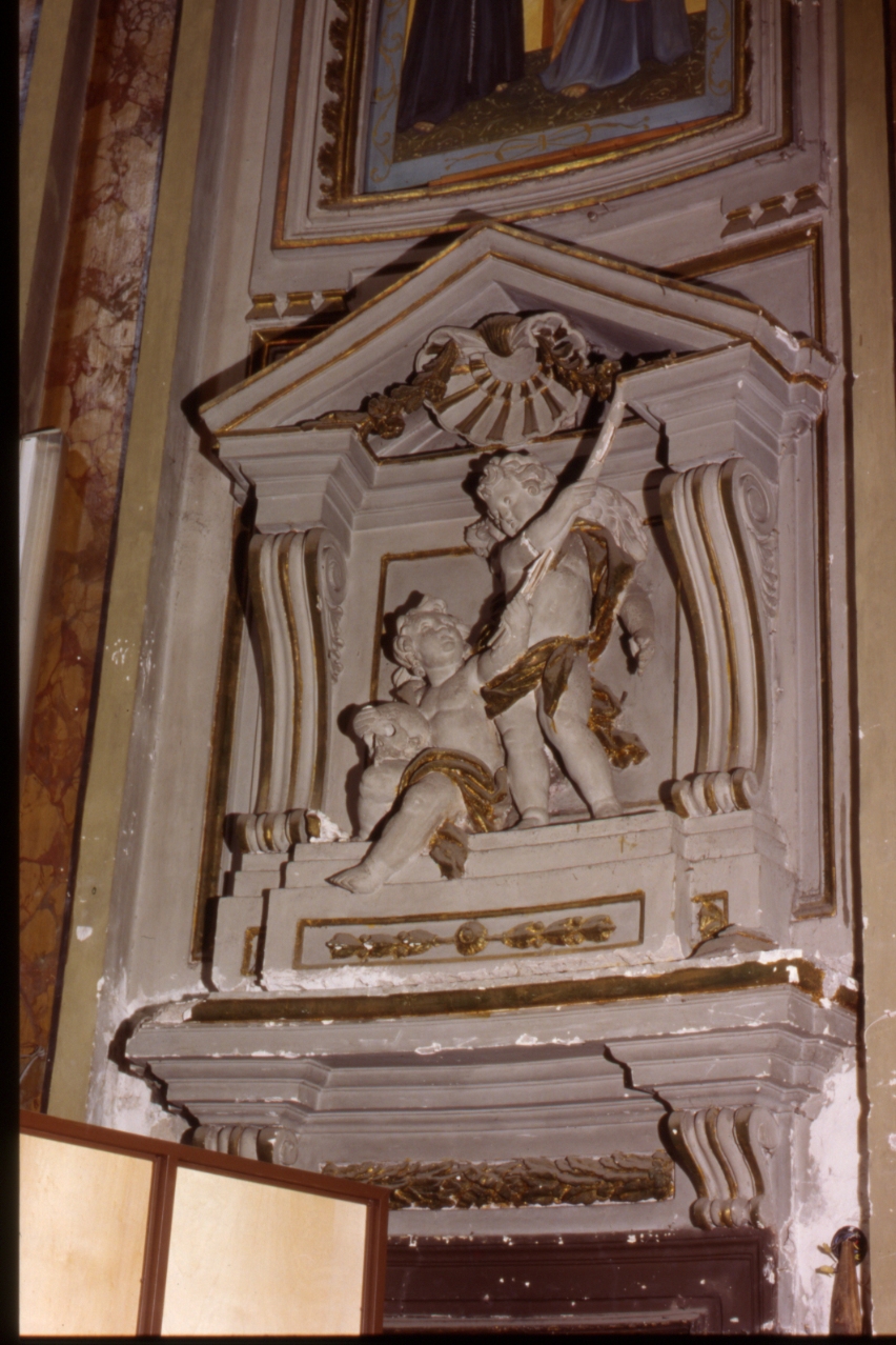 angeli con simboli della passione (edicola, serie) - bottega napoletana (ultimo quarto sec. XIX)