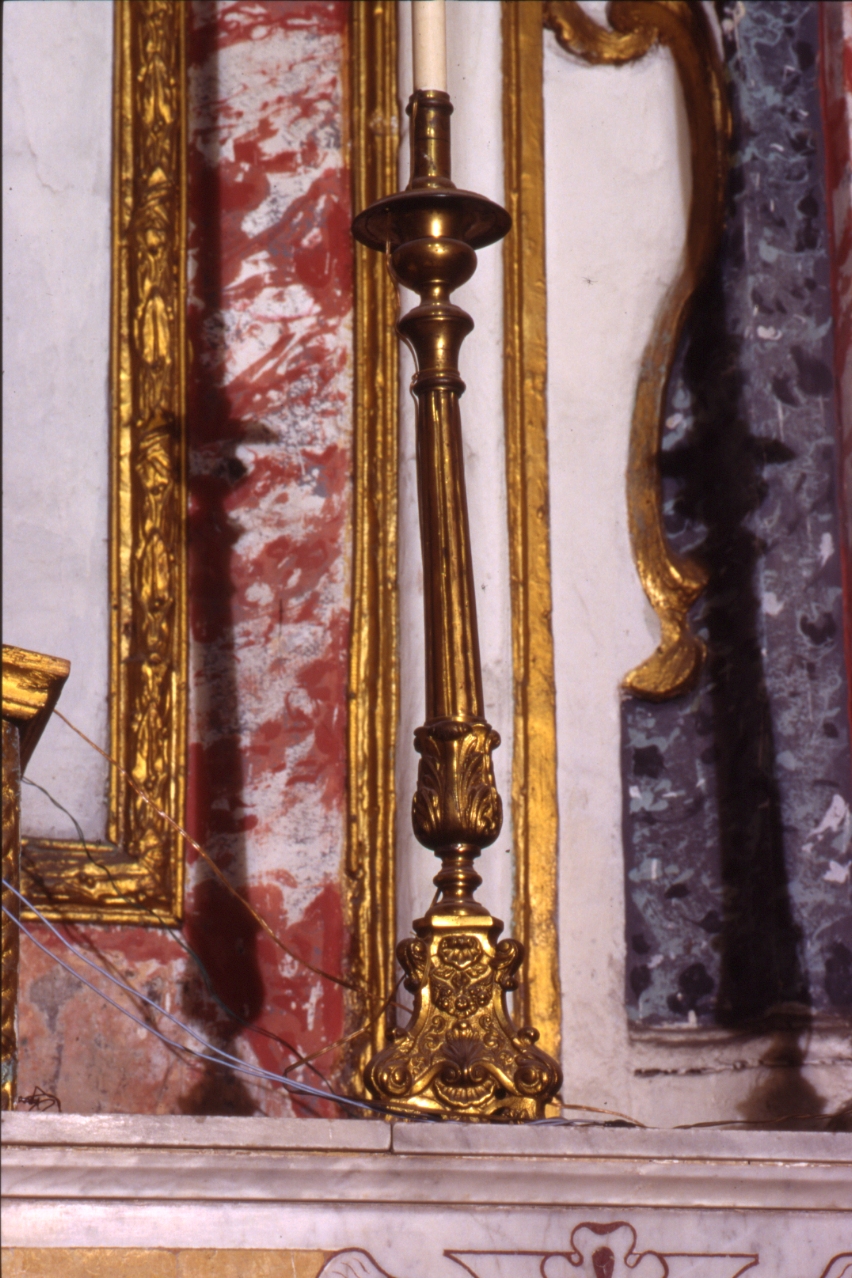 candeliere d'altare, serie - bottega napoletana (seconda metà sec. XIX)