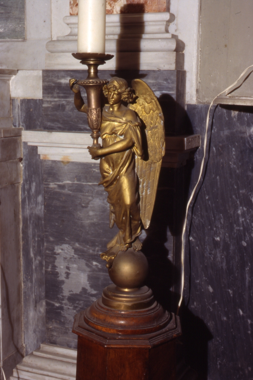 candelabro - a statuetta, serie - bottega napoletana (secondo quarto sec. XIX)