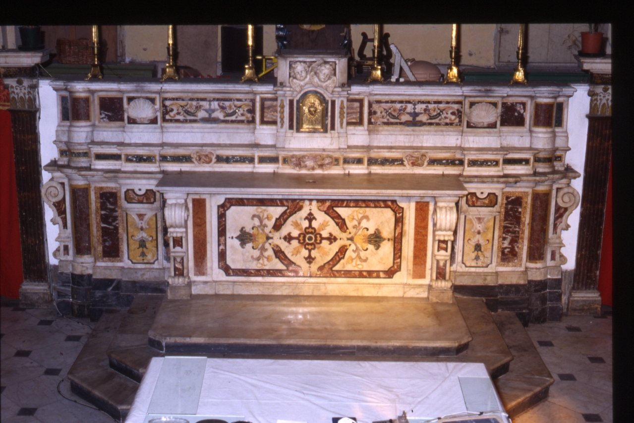 altare maggiore, insieme - bottega napoletana (primo quarto sec. XVII, sec. XIX)