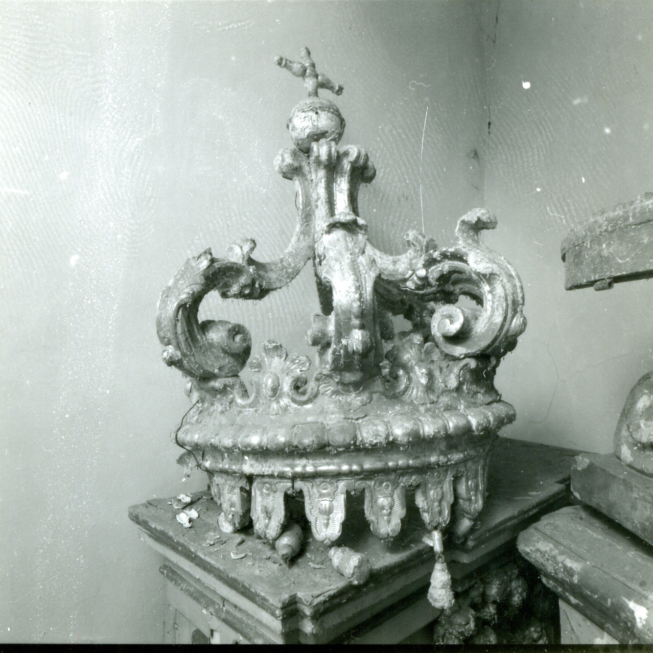 tronetto per esposizione eucaristica, frammento - bottega napoletana (metà sec. XVIII)