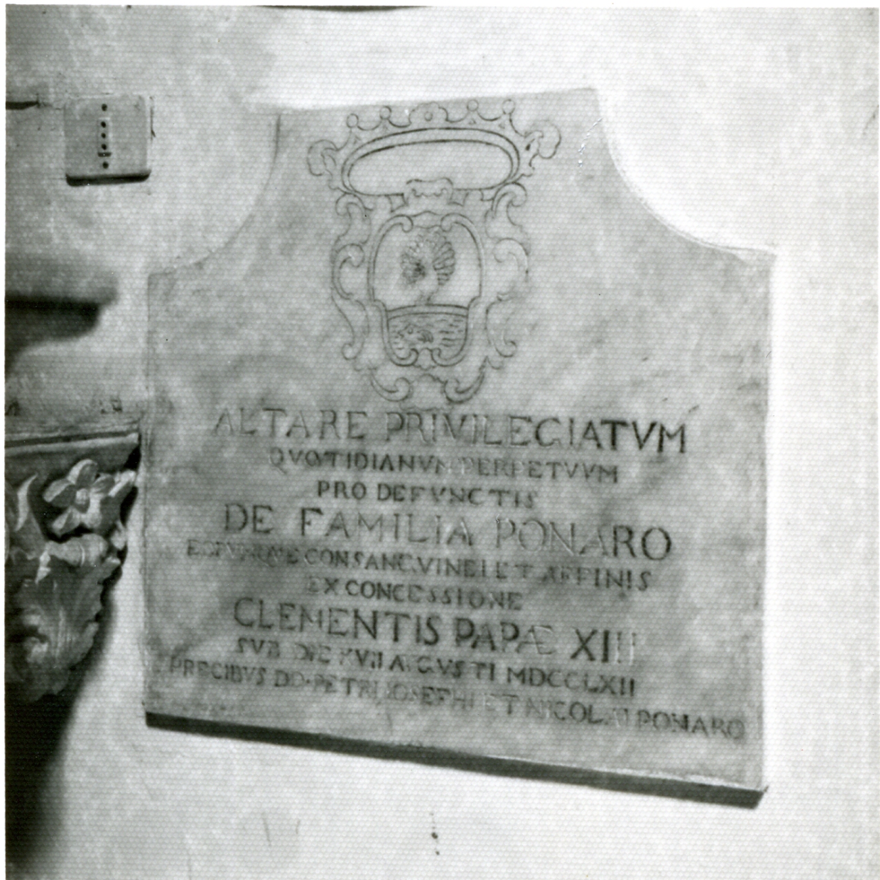 lapide celebrativa - bottega napoletana (sec. XVIII)